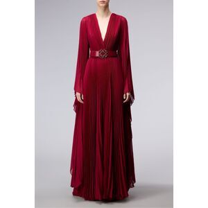 ELIE SAAB Pleated georgette gown US 10 $5175